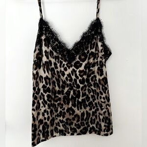 Leopard Camisole with Eyelash Lace